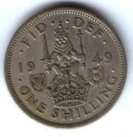 1 шиллинг 1949 г. Великобритания, герб Шотландии