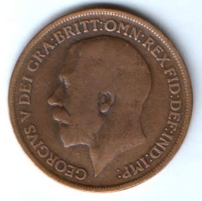 1 пенни 1917 г. Великобритания