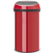 Ведро-бак для мусора Brabantia с крышкой Touch Bin - 60 л красный (Нидерланды)