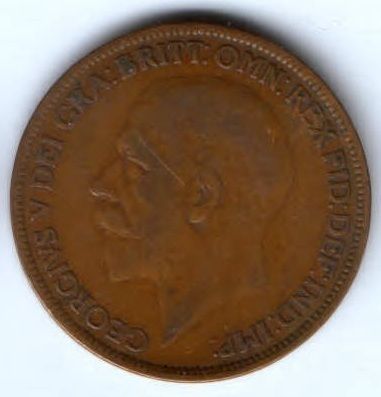1 пенни 1927 г. Великобритания