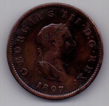 1/2 пенни 1807 г. Великобритания
