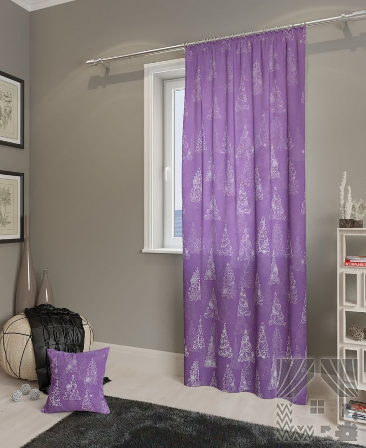 Шторы портьера Кана-П сиреневый