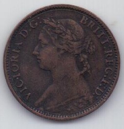1 фартинг 1891 г. Великобритания