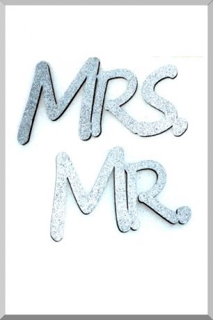 Слова для фотосессий MR и MRS (серебристый) (Ш:13 Д:25)