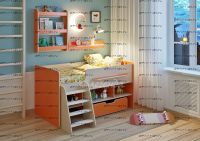 кровать-чердак Л-6 с полками