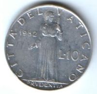 10 лир 1952 г. Ватикан