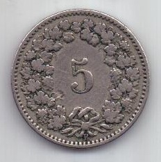 5 раппенов 1902 г. Швейцария