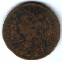 1/2 пенни 1887 г. Великобритания