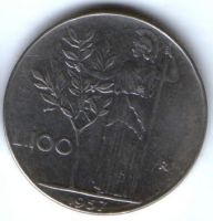 100 лир 1957 г. Италия