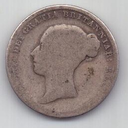 6 пенсов 1845 г. Великобритания