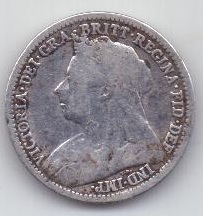 3 пенса 1899 г. Великобритания
