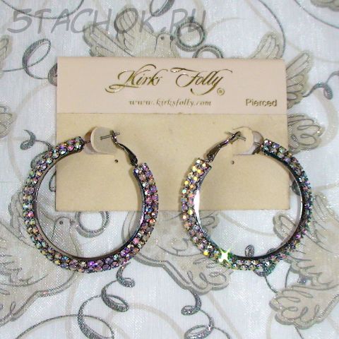 Серьги "Волшебные кольца" под платину/сваровски