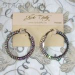 Серьги "Волшебные кольца" под платину/сваровски