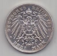 3 марки 1912 г. UNC. Бавария