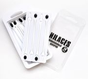 Cиликоновые шнурки для обуви Hilaces цвет Белый/Черный в раскрытой упаковке