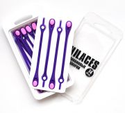 Cиликоновые шнурки для обуви Hilaces цвет Фиолетовый/Розовый в раскрытой упаковке