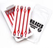 Cиликоновые шнурки для обуви Hilaces цвет Красный/Серый в раскрытой упаковке
