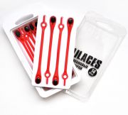 Cиликоновые шнурки для обуви Hilaces цвет Красный/Черный в раскрытой упаковке