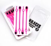 Cиликоновые шнурки для обуви Hilaces цвет Розовый/Черный в раскрытой упаковке