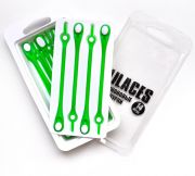 Cиликоновые шнурки для обуви Hilaces цвет Лайм/Белый в раскрытой упаковке