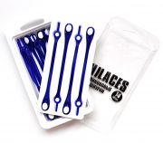 Cиликоновые шнурки для обуви Hilaces цвет Синий/Белый в раскрытой упаковке