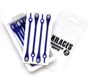 Cиликоновые шнурки для обуви Hilaces цвет Синий/Серый в раскрытой упаковке