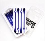Cиликоновые шнурки для обуви Hilaces цвет Синий/Черный в раскрытой упаковке