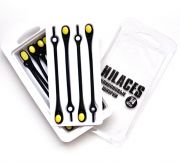 Cиликоновые шнурки для обуви Hilaces цвет Черный/Желтый в раскрытой упаковке