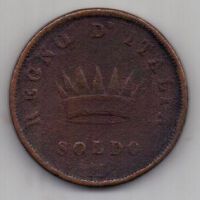 1 сольдо 1812 г. Наполеон l. Италия. Франция.