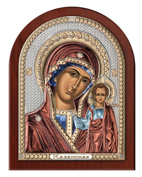 Серебряная икона Божией Матери Казанской (Италия)