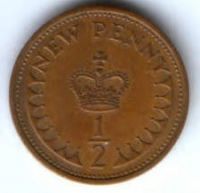 1/2 пенни 1971 г. Великобритания