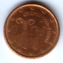 1 евроцент 2009 г. Кипр