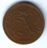 1 сантим 1912 г. Бельгия