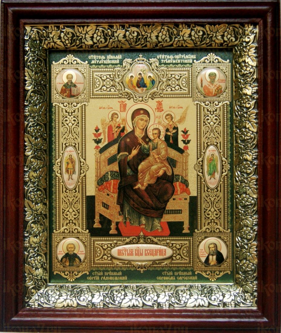 Всецарица (19х22), темный киот