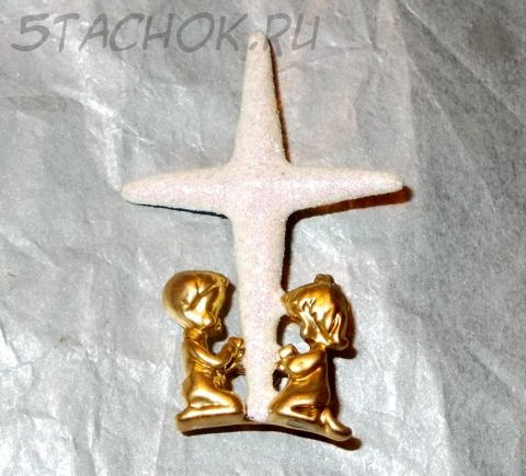 Брошь "Дети в молитве" под античное золото, блестки (Danecraft США)
