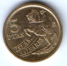 5 песет 1997 г. Испания Балеарские острова