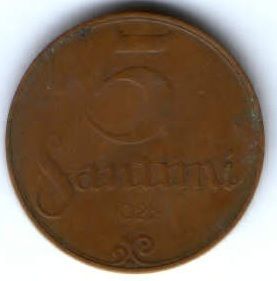 5 сантимов 1922 г. Латвия
