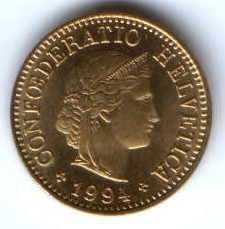 5 раппенов 1994 г. Швейцария