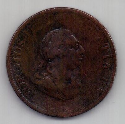1/2 пенни 1799 г. Великобритания