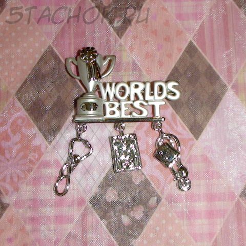 Брошь "Всемирно лучшему медработнику" под серебро