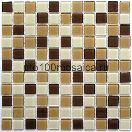 Latte mix стекло 25*25. Мозаика серия CRYSTAL, размер, мм: 300*300 (BONAPARTE)