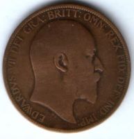 1 пенни 1902 г. Великобритания