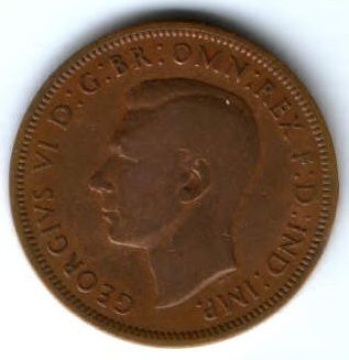 1/2 пенни 1939 г. Великобритания