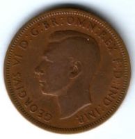 1/2 пенни 1939 г. Великобритания