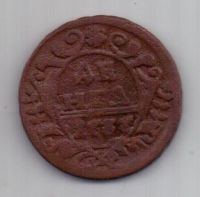 деньга 1737 г. перечекан