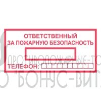 T09/B43 (Пластик 100 х 200) Ответственный за пожарную безопасность