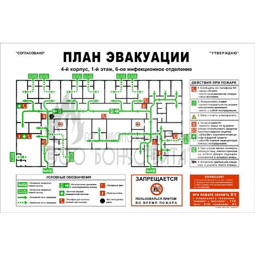 400 х 300 на самоклеящейся пленке (План эвакуации при пожаре)