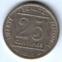 25 сантимов 1903 г. Франция