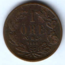 1 эре 1858 г. Швеция