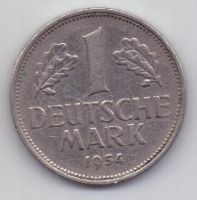 1 марка 1954 г. G. Германия